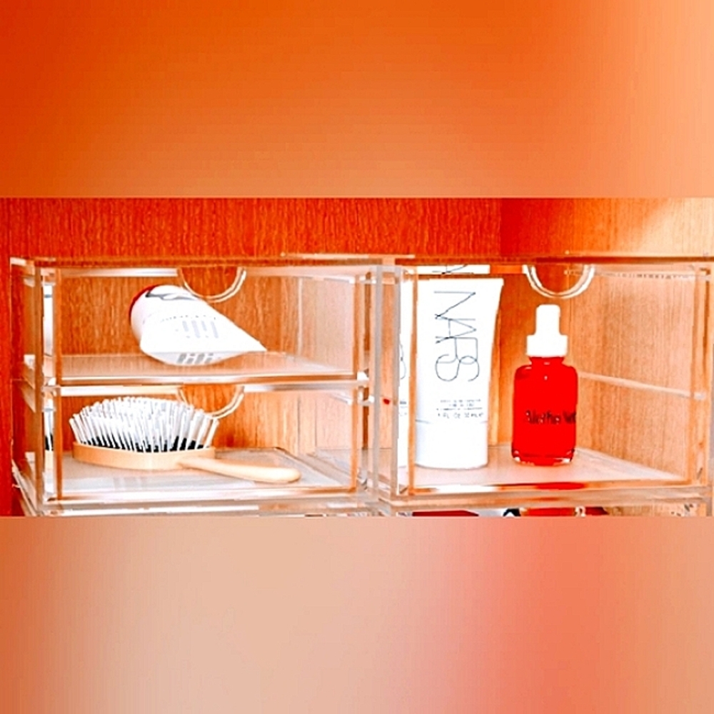 Makeup Organizer, 2 Unit 3-Drawer Organizer-Transparent Desktop Storage …